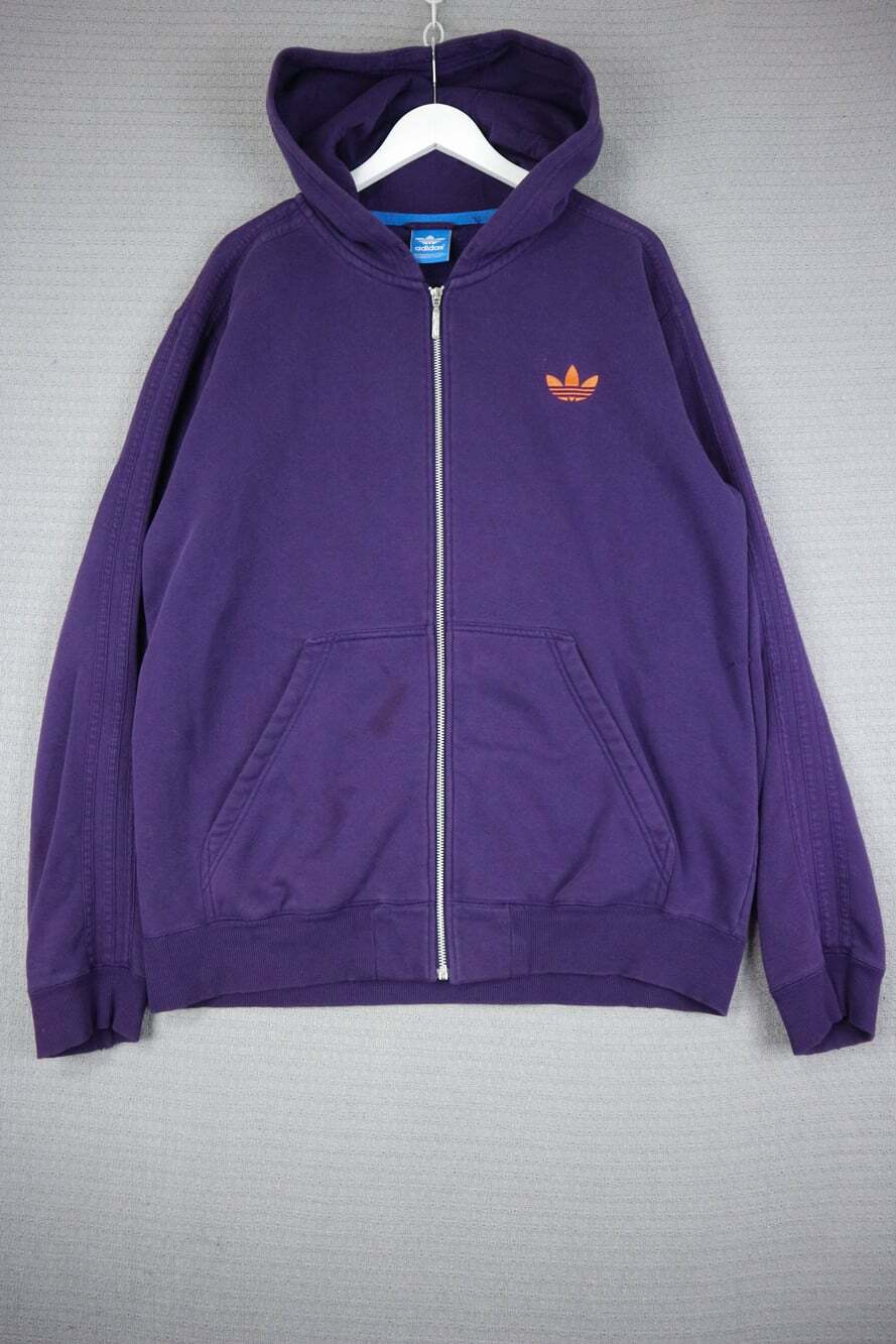 Adidas Purple Zip Up Hoodie Mens XL